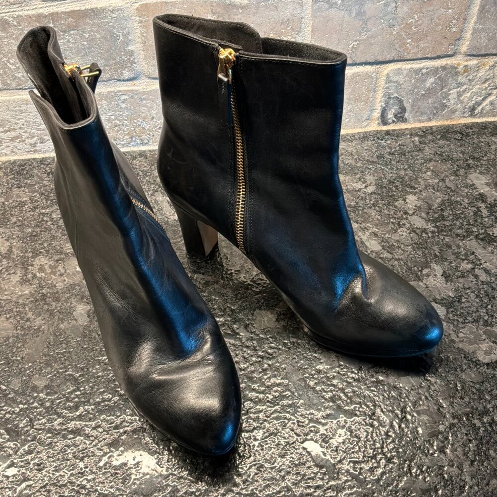 Nine West Women's black leather booties "Protege" size 8.5M - Picture 2 of 10